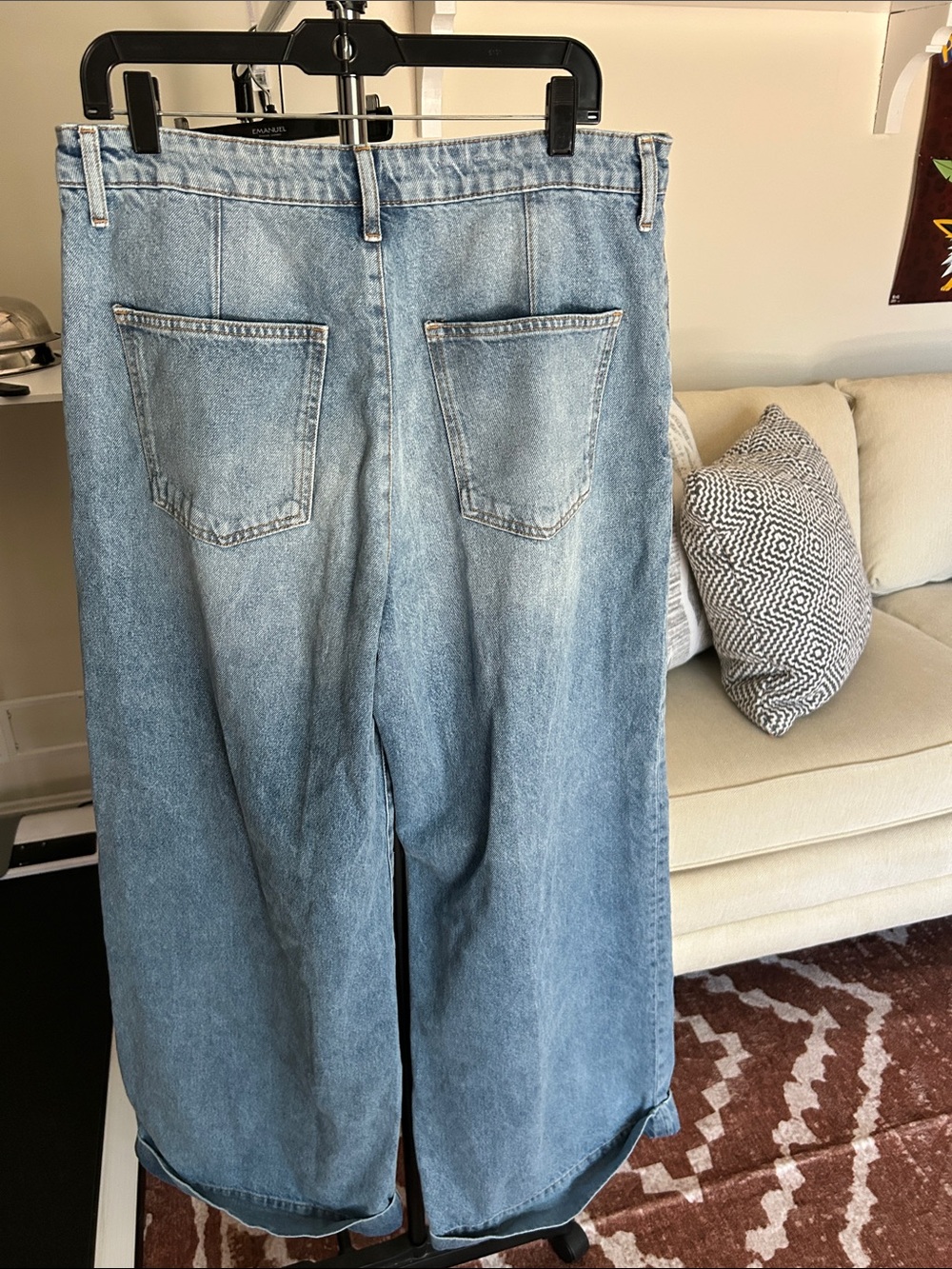 Pilcro Light Wash Wide Leg Denim Jeans - Picture 2 of 3